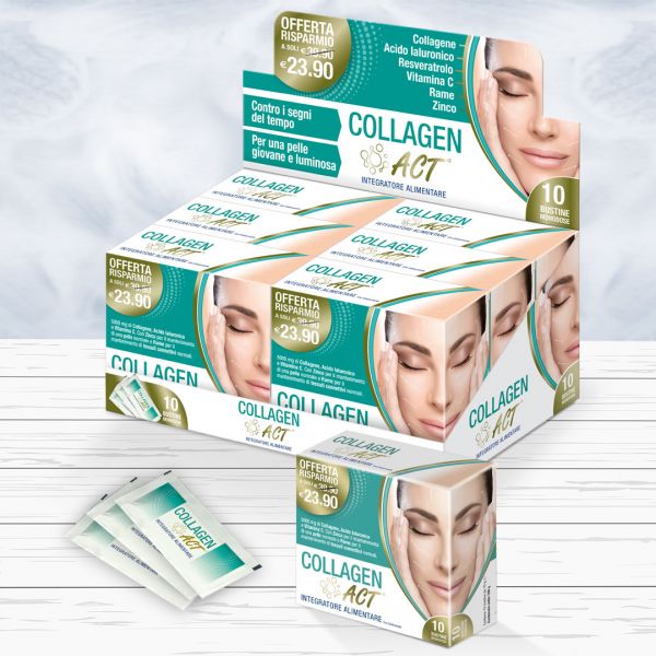 Packaging ed espositore da banco Collagen Act